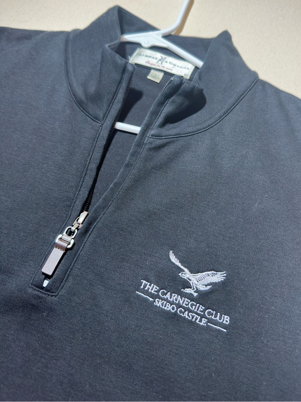 Fairway & Greene Black Men's Quarter-Zip Vest x Skibo Castle The Carnegie Club